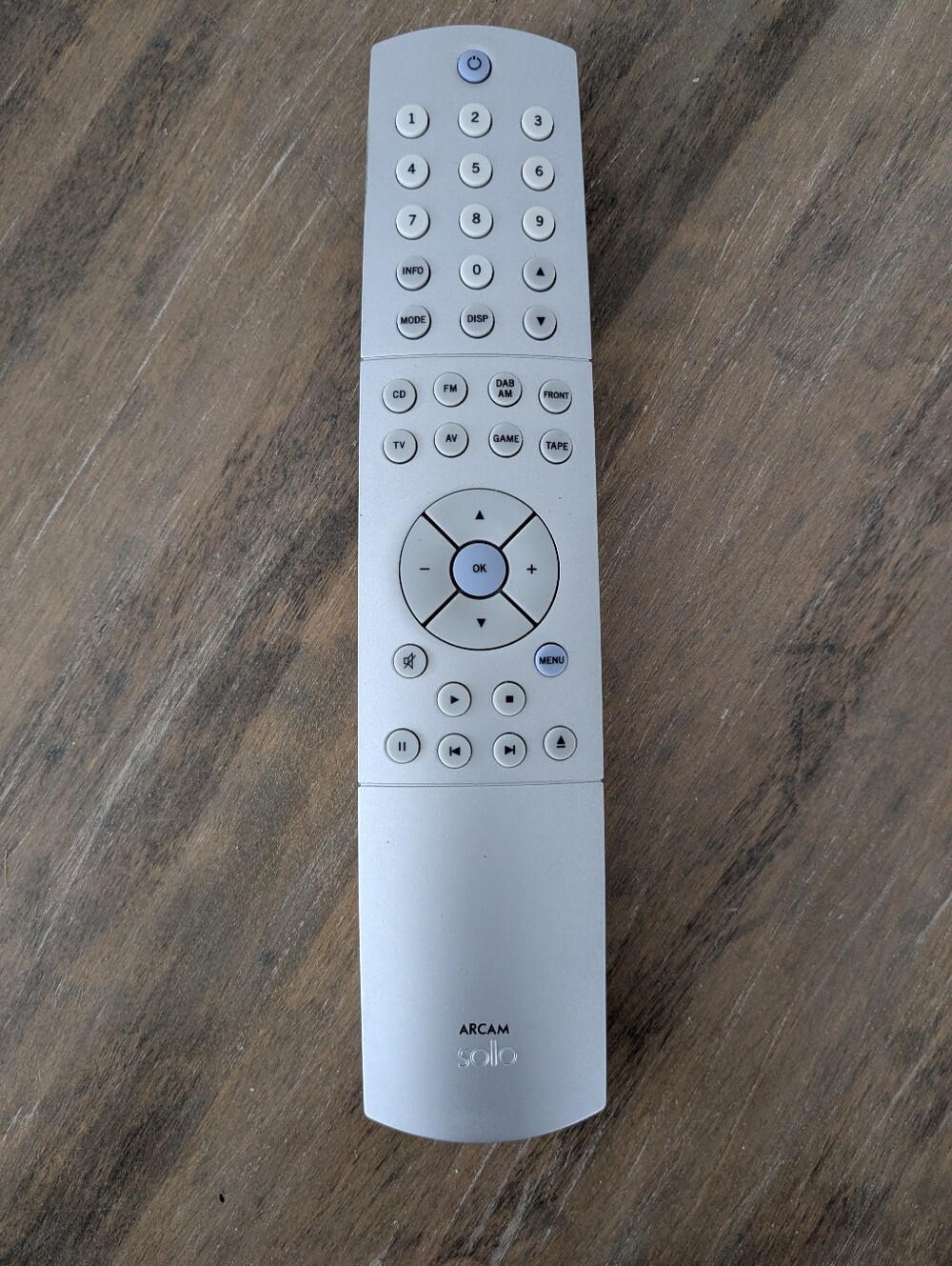 Arcam Solo Silver Remote Control - Clean Silver Finish